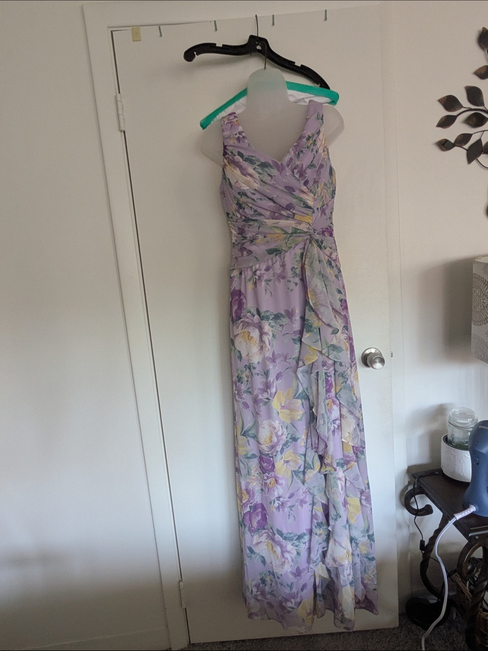 Floral Lavender Sleeveless Maxi Dress